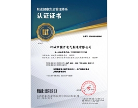 職業健康管理體系證書